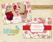 Professional Christmas Card Template - Sweet Flowers-E137-LANDSCAPE