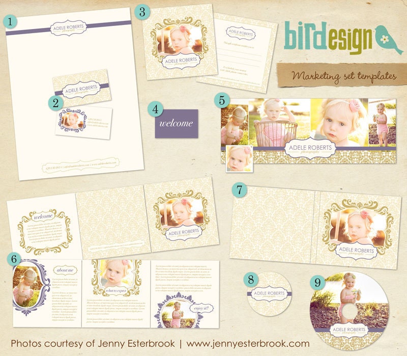 Pre-made Marketing Set - Purple and Gold- E358