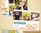 INSTANT DOWNLOAD - Graduation announcement - Photoshop Template - E434