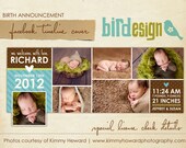 INSTANT DOWNLOAD  - Facebook Timeline Cover - Photoshop Template - Birth Announcement - E449