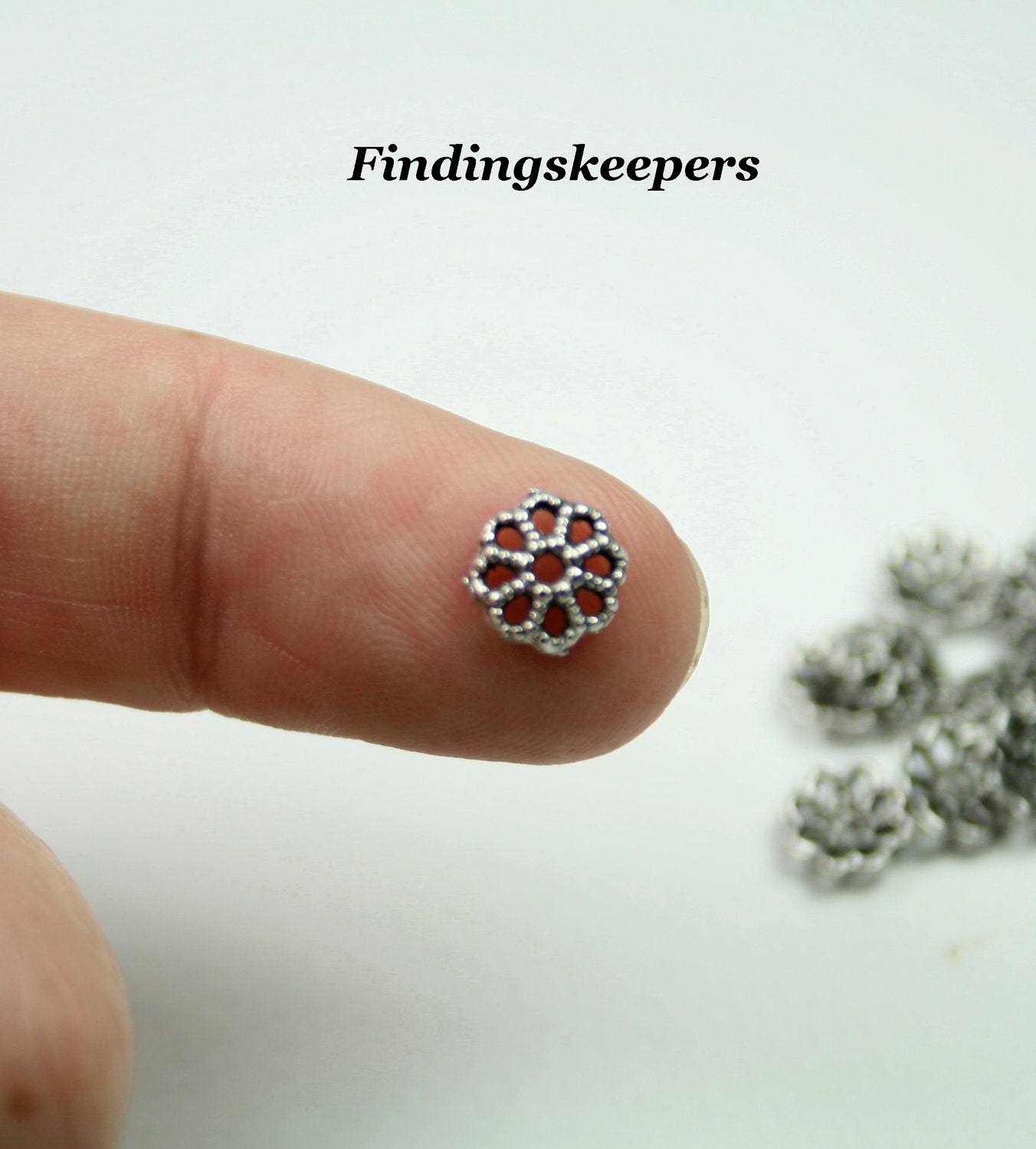 25 - 7 mm   silver Bead caps bc056-1