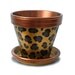 Painted Copper And Gold Leopard Animal Print Plant 6-inch Pot