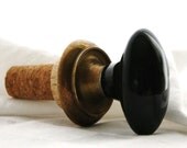 Wine Stopper black door knob stopper. Drawer pull and cork. Handmade unique hostess gift. Gift ideas under 25 by Milk & Honey