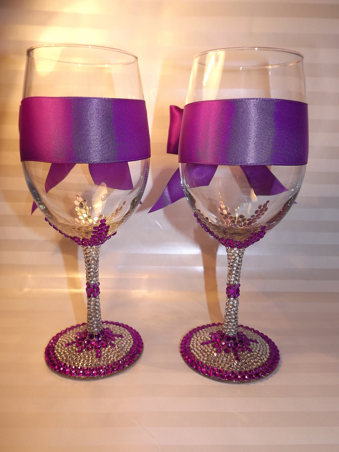 Rhinestone Bling Wine Glasses White Wine Jane by EVRhinestones