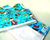 Baby Gift Set, Bib and Burp Cloth, Pirate Treasure Theme, 6 month boy