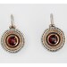 Reserved - 9k gold sterling silver earrings with garnet stone
