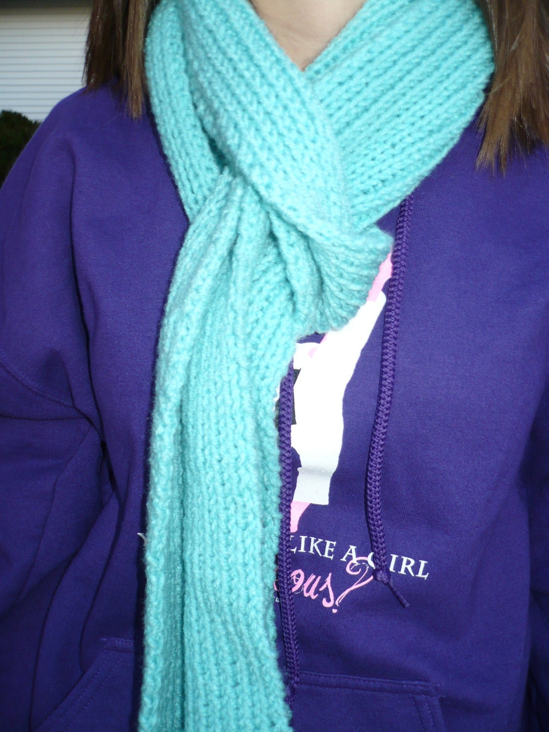 Seafoam Green Knit Scarf