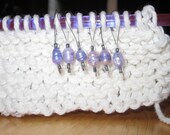 No-Snag Stitch Markers, Purple Pearl Glass