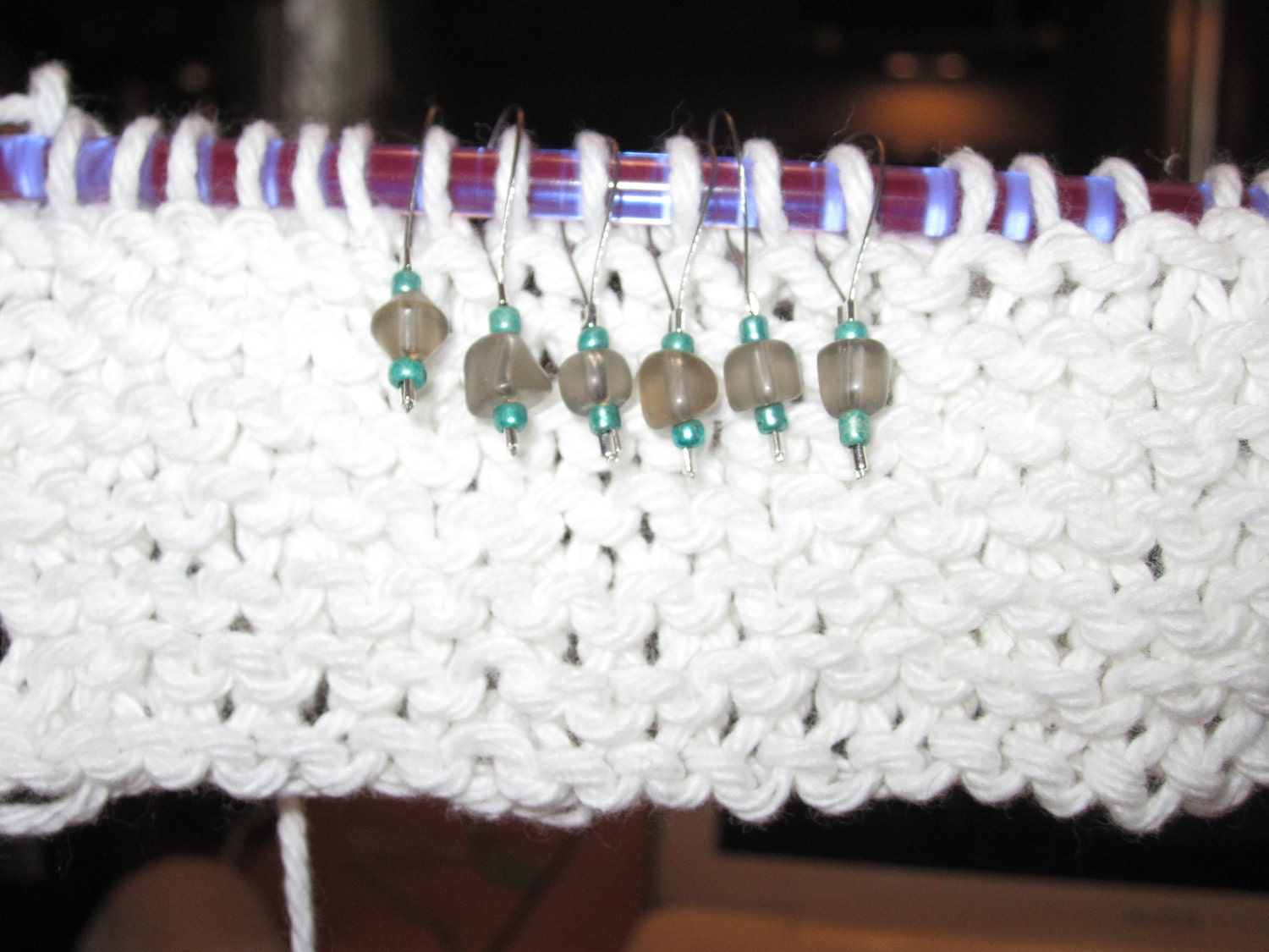 No-Snag Stitch Markers, Frosted Grey Glass