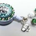 Starbucks Addict ID Badge Retractable Reel Swarovski with Coffee Charm and  Beads
