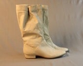 Vintage Cream Mid Calf Boots // Aldo // 7.5 8