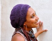 Purple Slouchy Beanie Unisex - Ecofriendly
