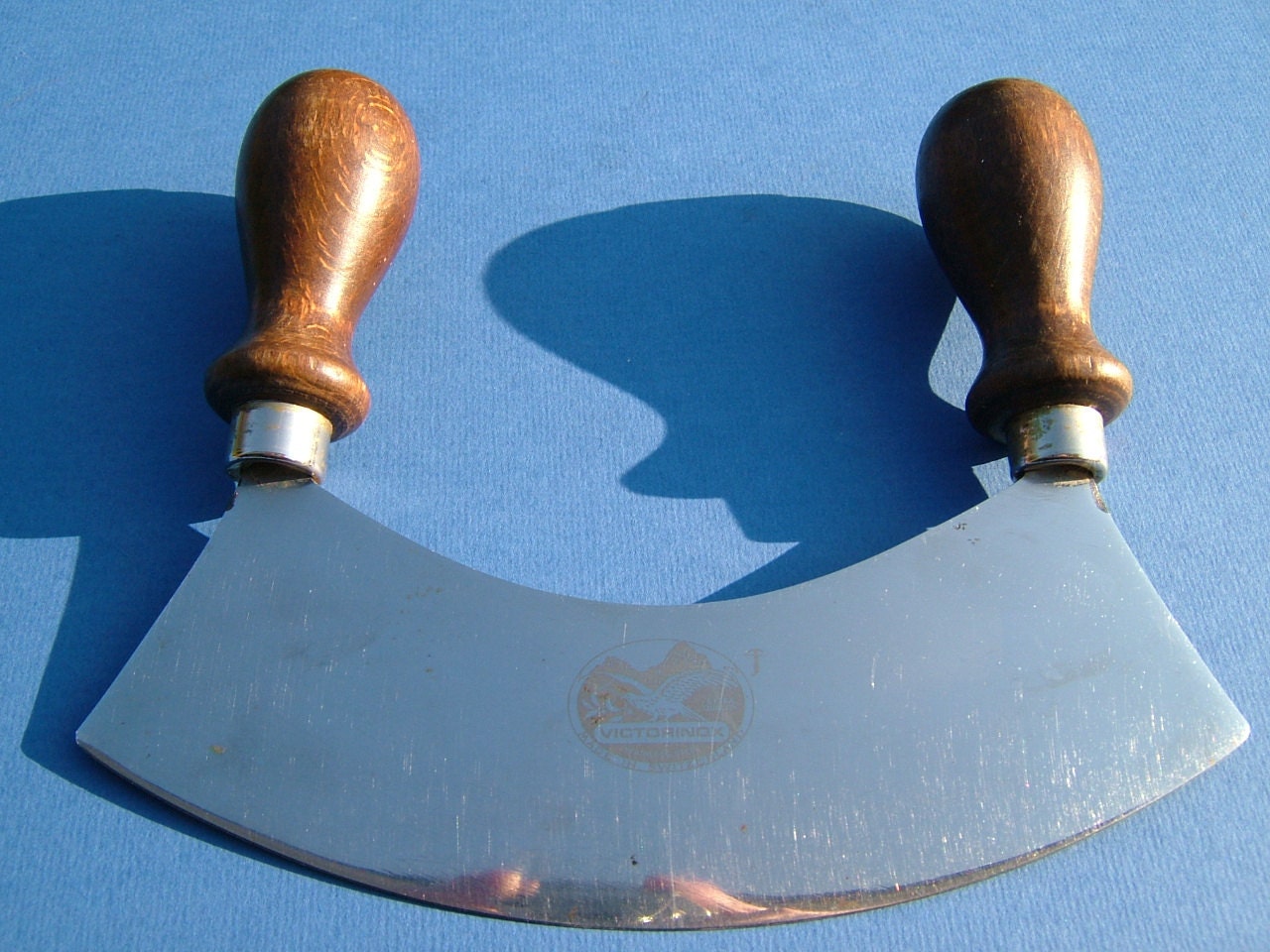 Vintage Victorinox Stainless Steel Herb Chopper Made in Switzerland with Wooden Handles