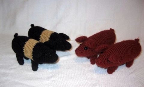 MADE to ORDER Realistic Crochet Amigurumi Farmyard Pig Duroc Hampshire Yorkshire