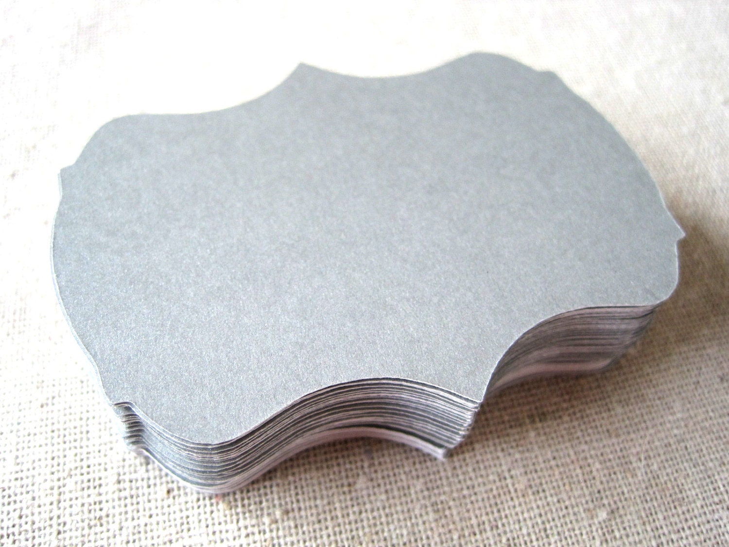 Silver / light gray 2 inch bracket cards -- set of 40 -- journaling, scrapbooking, favor tags, wish tree, escort cards, gift tags