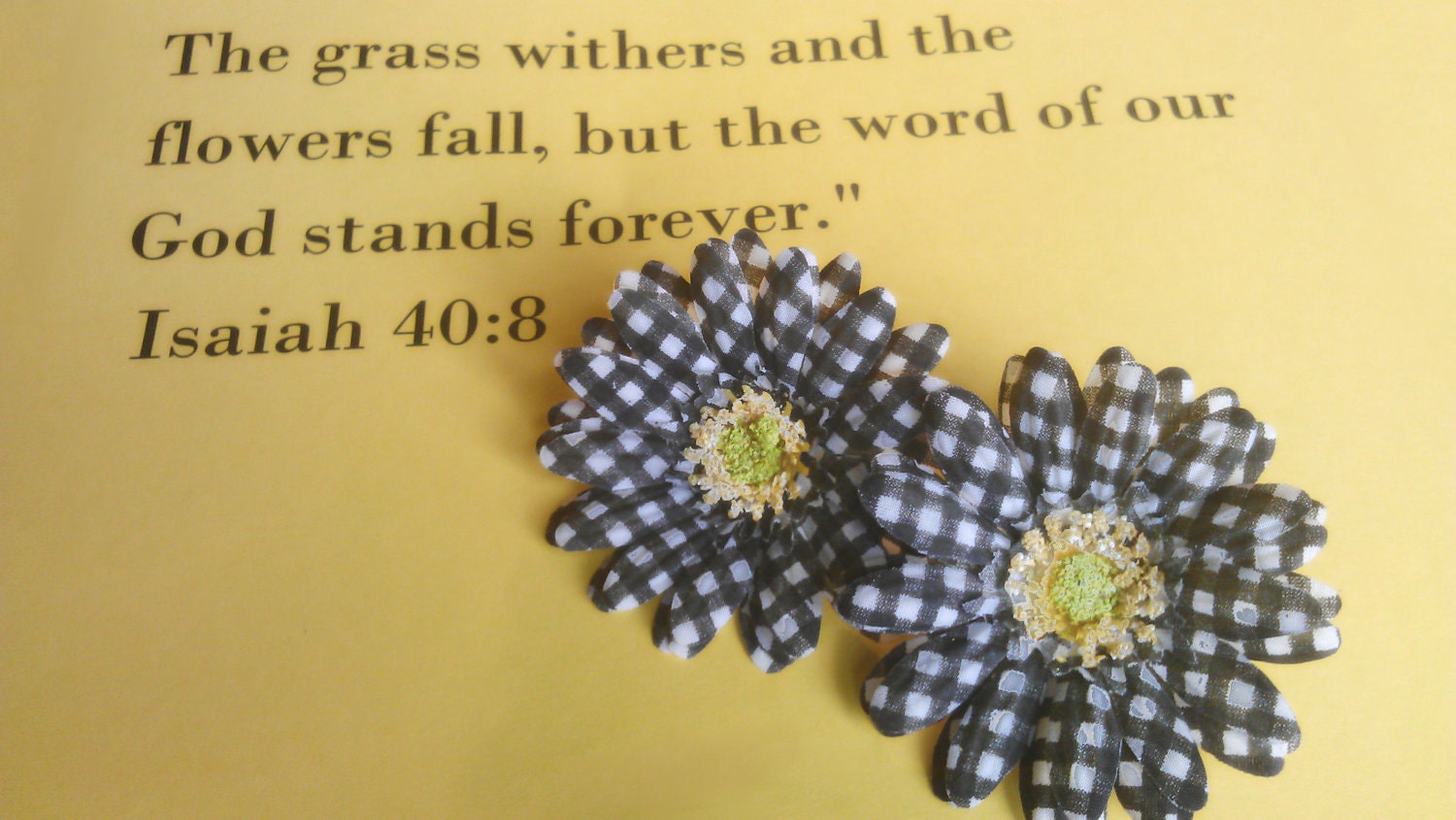 Black and White Daisy Clip on Earrings