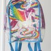 90s Clear Lisa Frank Mini Backpack with Rainbow and Unicorn