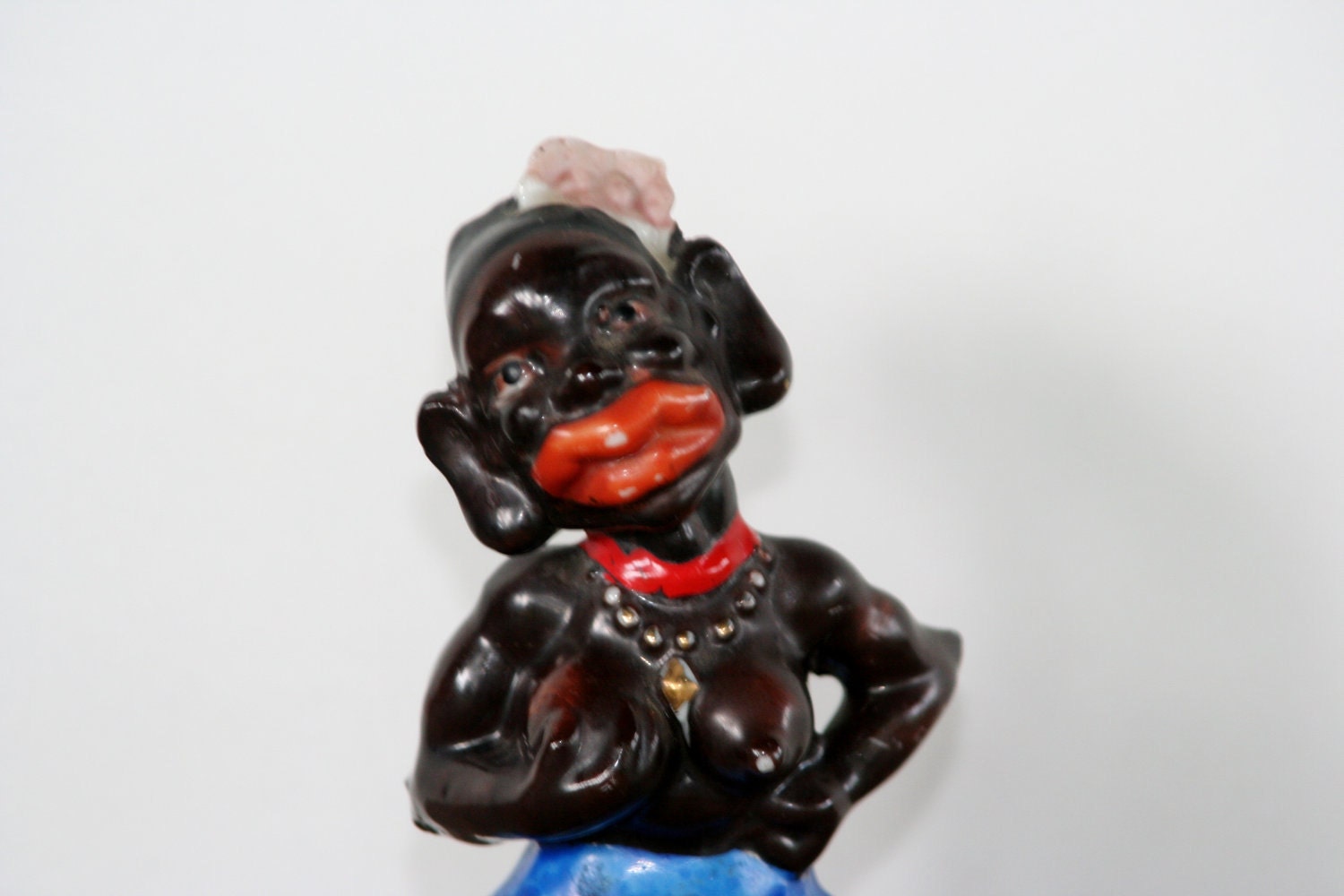 Vintage Black Americana Native Woman Porcelain Figurine