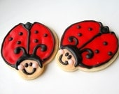 Lady Bug Iced Sugar Cookie Cut Outs Red Ladybug Party