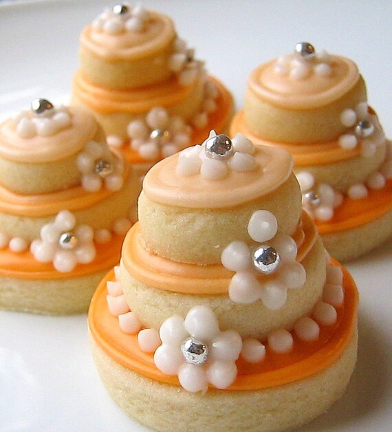 Sugar Cookies Wedding Cake Stacked Iced Cookies Tangerine Tango