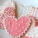 Heart Sugar Cookies Heart Shabby Chic Valentine Wedding Favor Pink Gray White