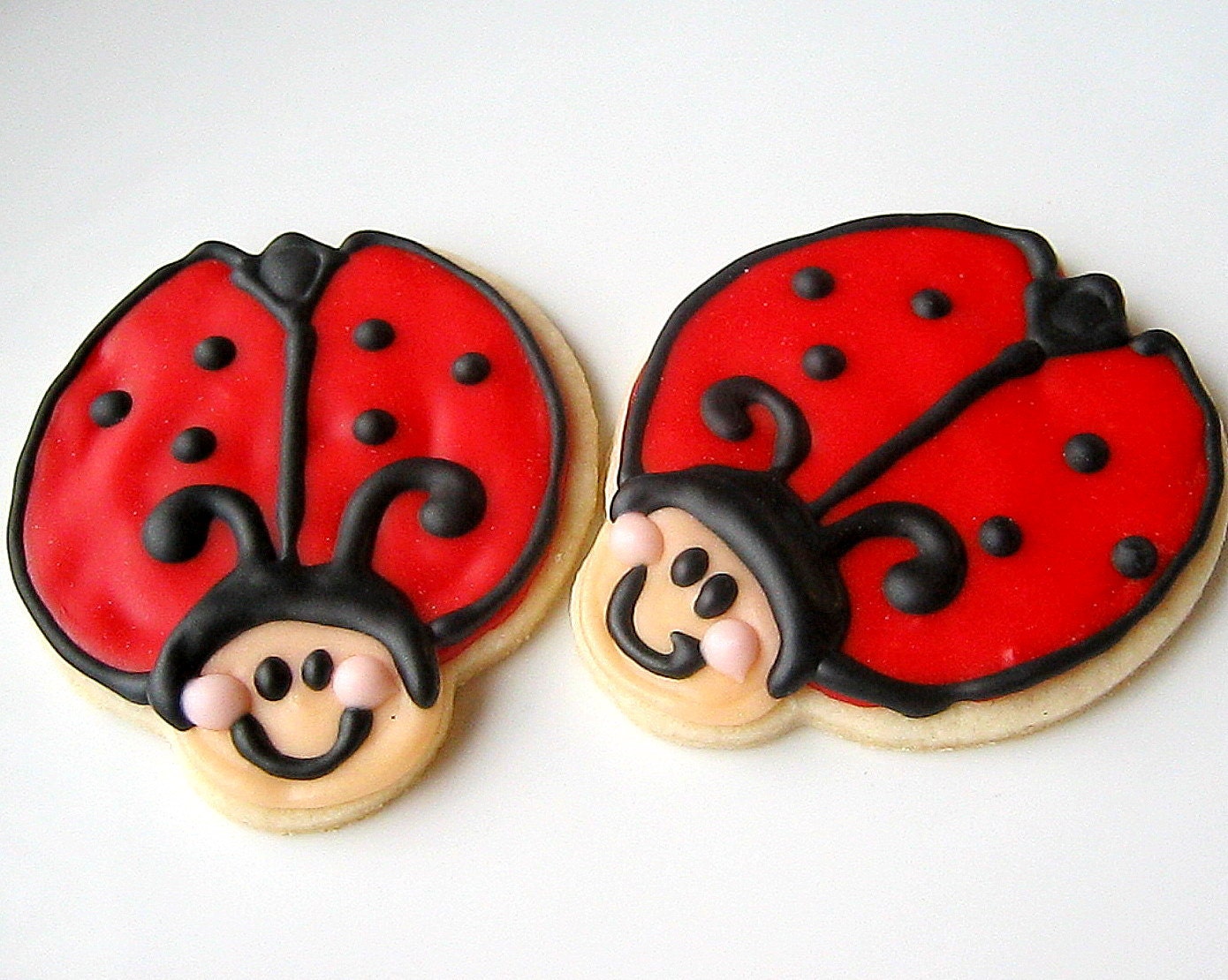 Lady Bug Iced Sugar Cookie Cut Outs Red Ladybug Party