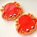 Crab Sugar Cookie Iced Decorated Cookie Red Island Beach Theme