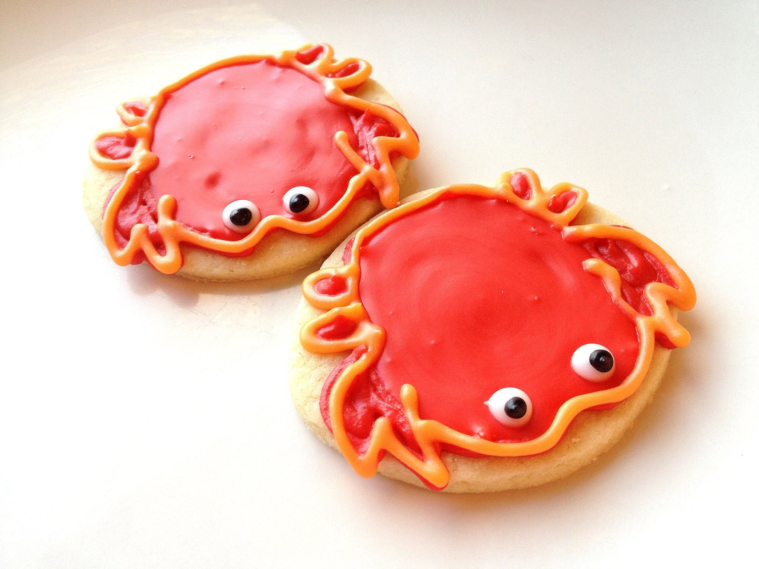 Crab Sugar Cookie Iced Decorated Cookie Red Island Beach Theme