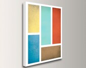 Colorful Wall Art - Digital Print - 28x42 - Modern Canvas Print - Red Yellow Blue and White - " Connection "