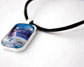 Pregnancy Necklace  Blessingway Baby shower choker with hand painted pendant 'Starry, Starry Night' Pregnancy art Midwife Doula Gift