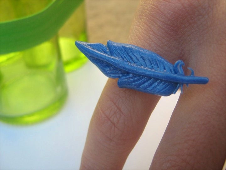 Harvest Moon Inspired Blue Feather "Engagement" Ring