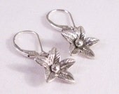 Sterling Silver Flower Drop Earrings