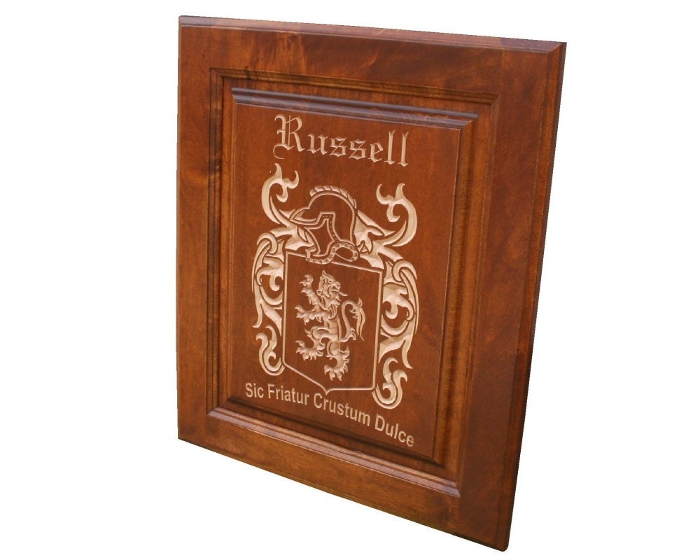 Family Crest, Personalized Name Sign, Anniversary Gift, Wedding Gift, Upcycled Cabinet Door, approx 14x23 CR