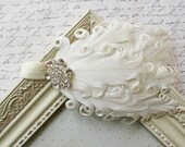 Ivory Nagorie Feather Headband, baby headbands, newborn headbands, adult headbands, photography prop