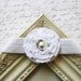 CLEARANCE, Regular 6.95, White Grosgrain flower headband, newborn headband, photography prop, baptism headbands