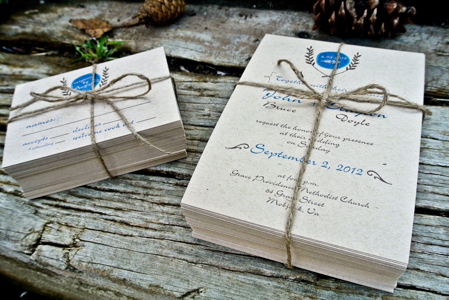 Rustic Wedding Invitation: Rustic Leaves