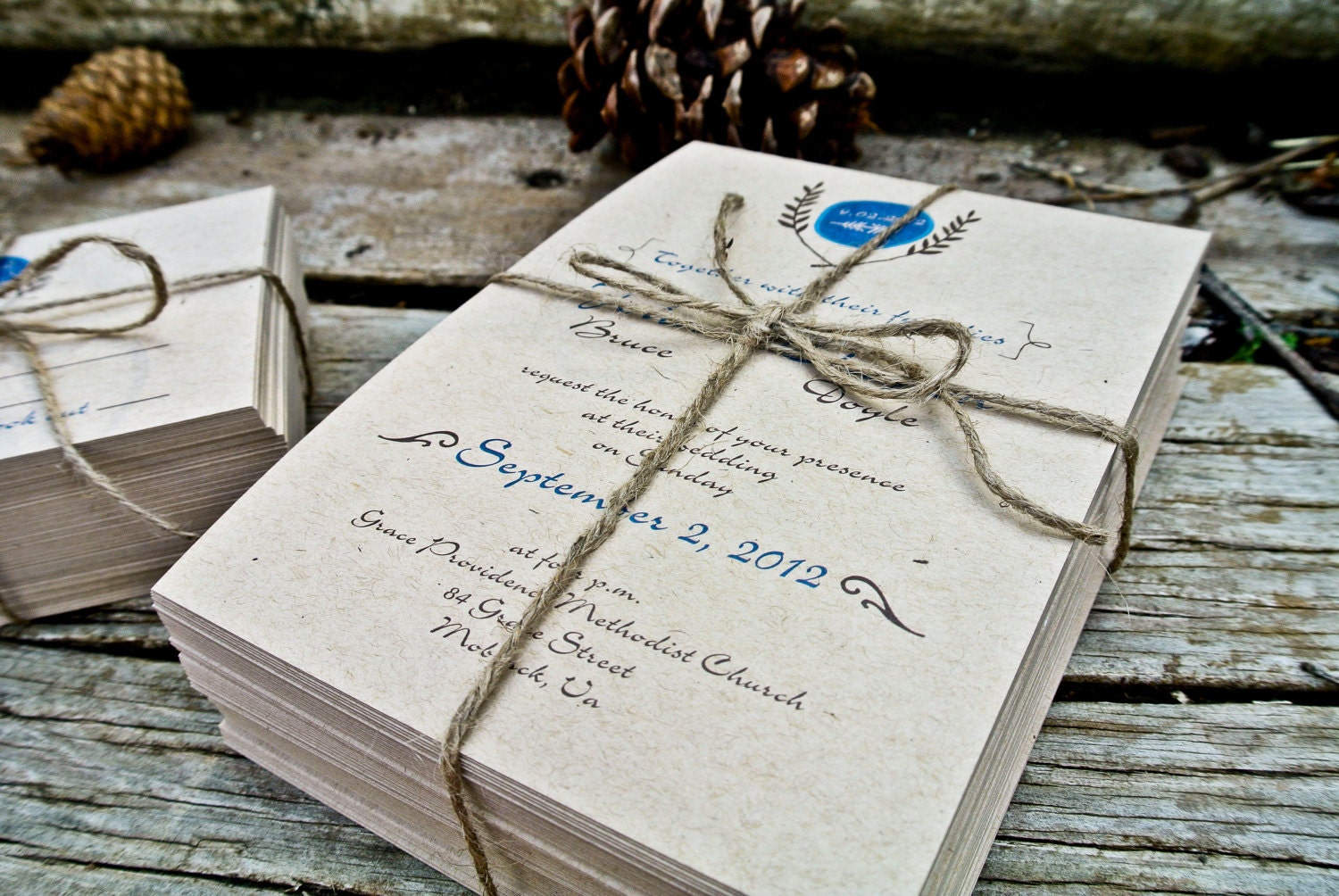 Rustic Wedding Invitation: Rustic Leaves