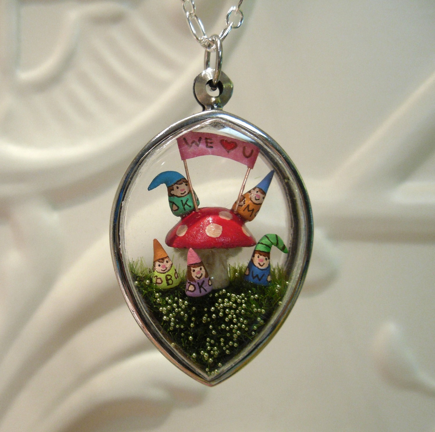 Gnome Terrarium Pendant  - Non Refundable Deposit - Custom - Made to Order - terrarium necklace