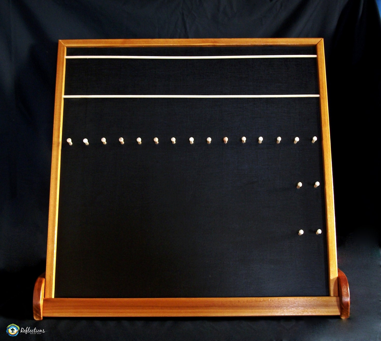 Freestanding Cedar Wooden Necklace, Bracelet, and Earring Jewelry Display Fixture