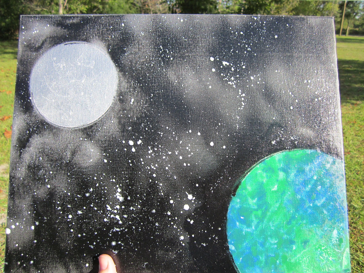Earth and Moon Spray Painting