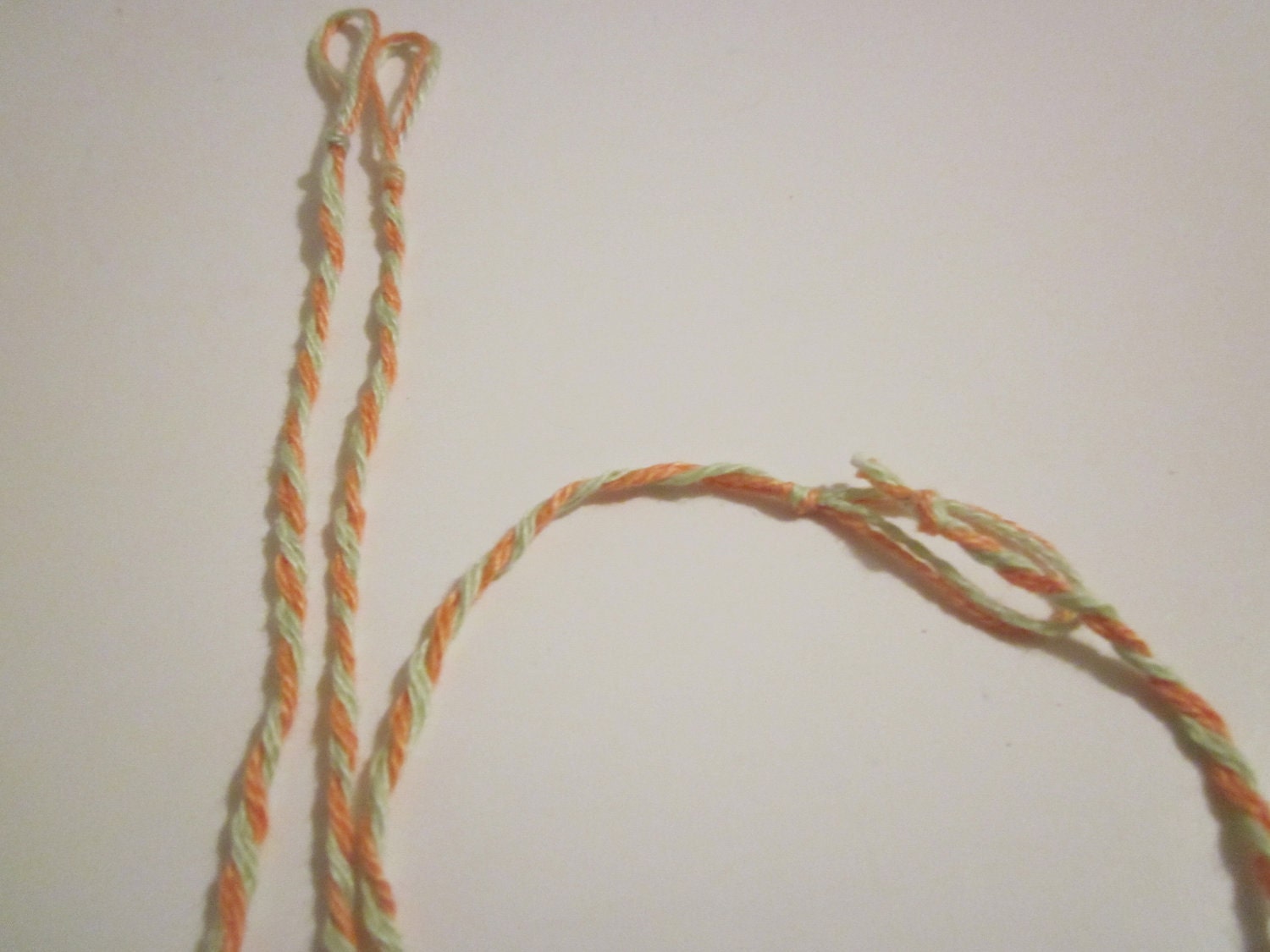 Soft Orange and Pale Green bracelet/bookmark, Mix and Match Sale