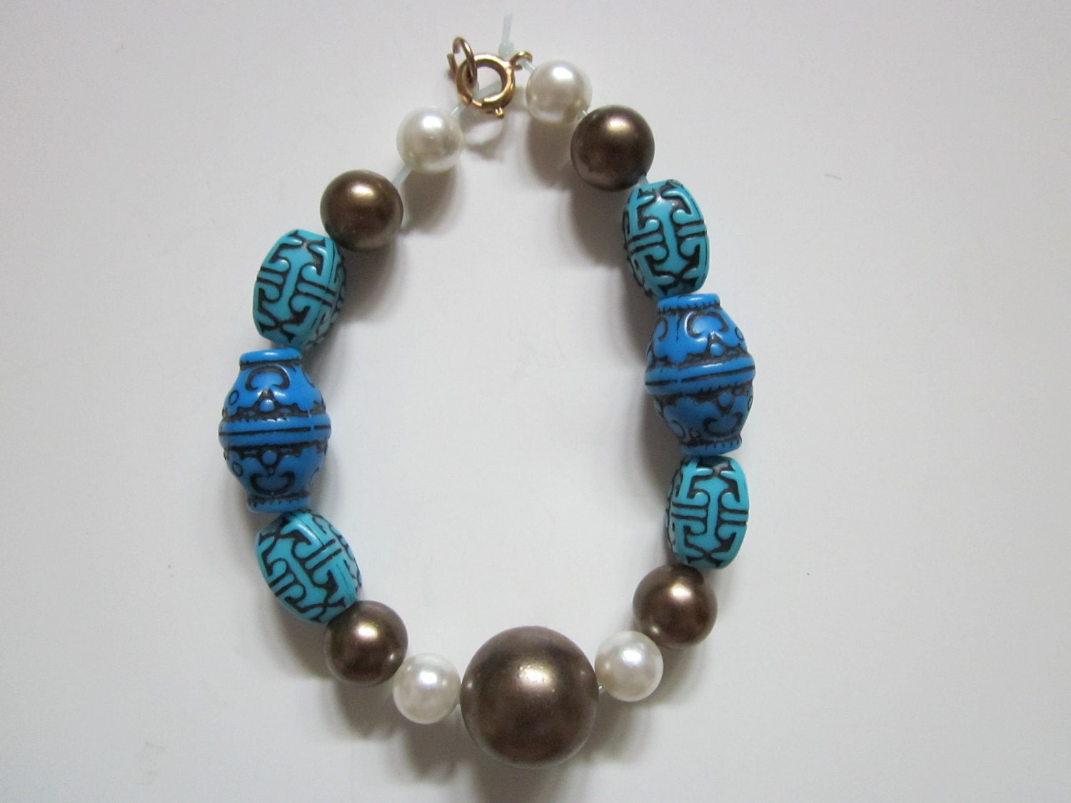 Turquoise and Pearl Bracelet