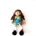 Crocheted Doll with Turquoise Skirt and Green Jacket Crocheted Toy