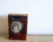 Small Vintage Ceramic Owl matchbox