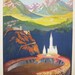 Original vintage travel poster advertising Lourdes, France