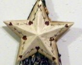 Retro Primitive Vintage Berry SWAG METAL STAR Hearts sign  Shabby Country  Wall Decor Free Shipping
