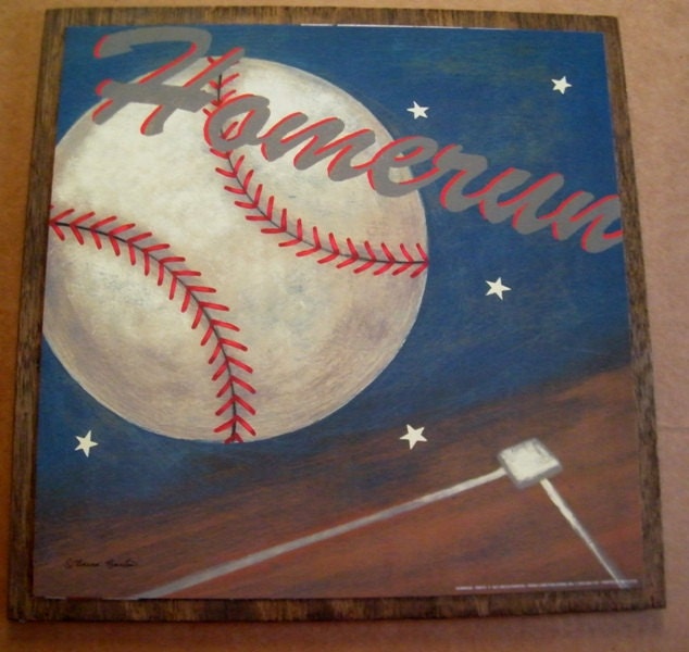 BASEBALL Homerun Ball Sports Art Wall Room Sign