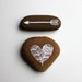 Reserved for Wenwen - Heart and Arrow Painted Stone Set - Dandelion