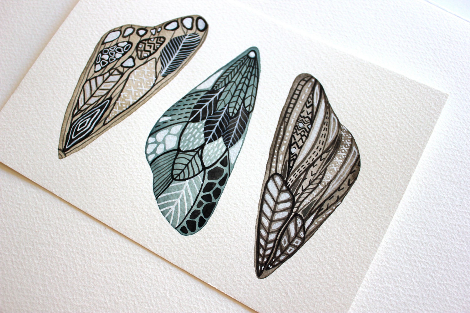 Wings Painting - Butterfly, Moth Watercolor Art Print - Archival Fine Art Print