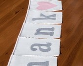 Custom wedding banners package - Love fabric banner and Thank You fabric banner, you pick the panel and letter colors, gift wrapped